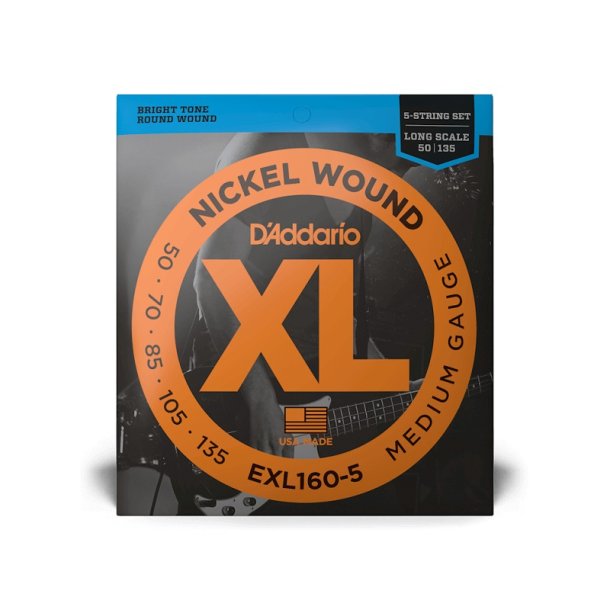 D'Addario EXL160-5, Medium 050 - 135 5-string set